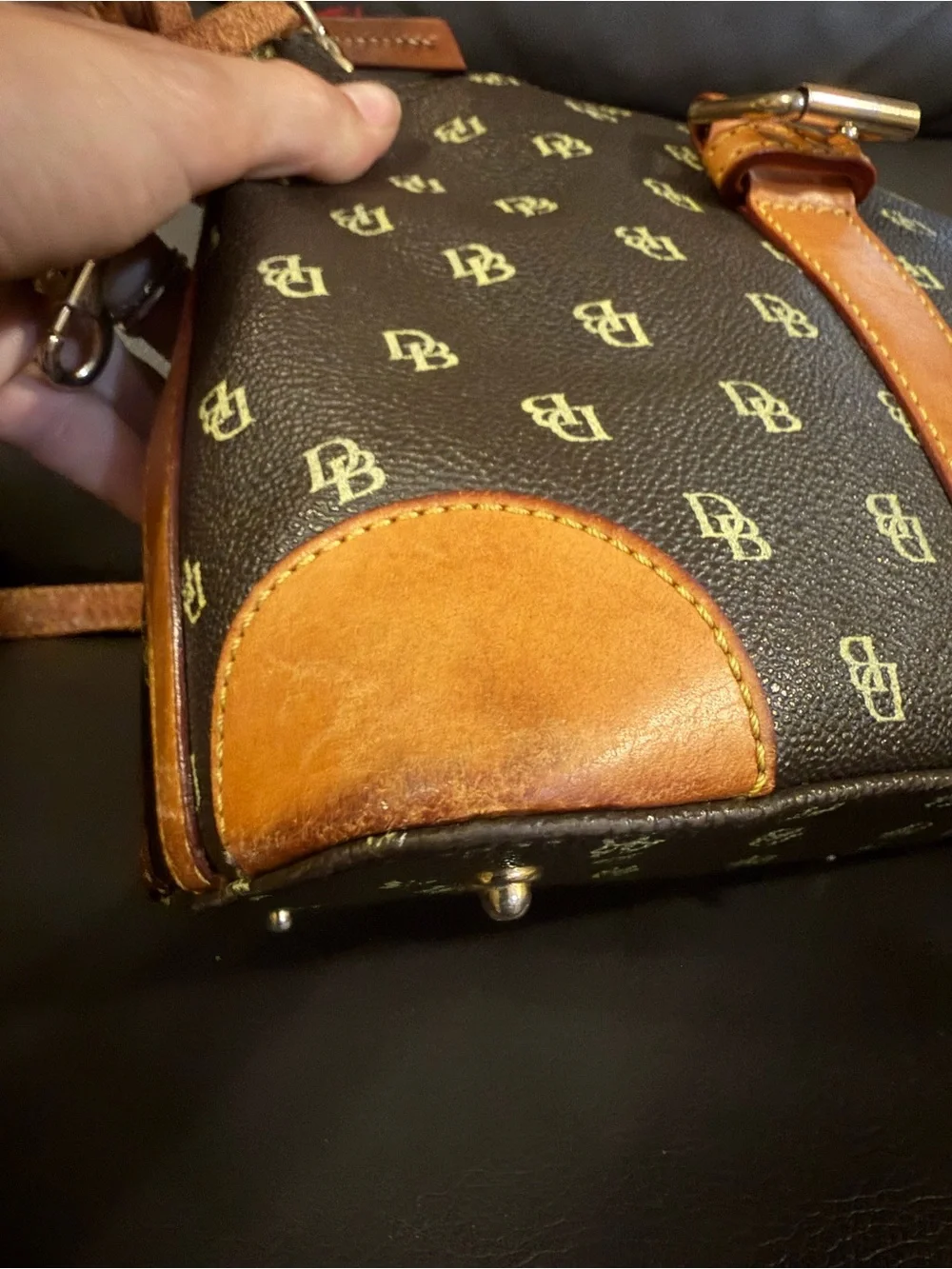 Dooney & Bourke Signature Satchel With Monogram Logo